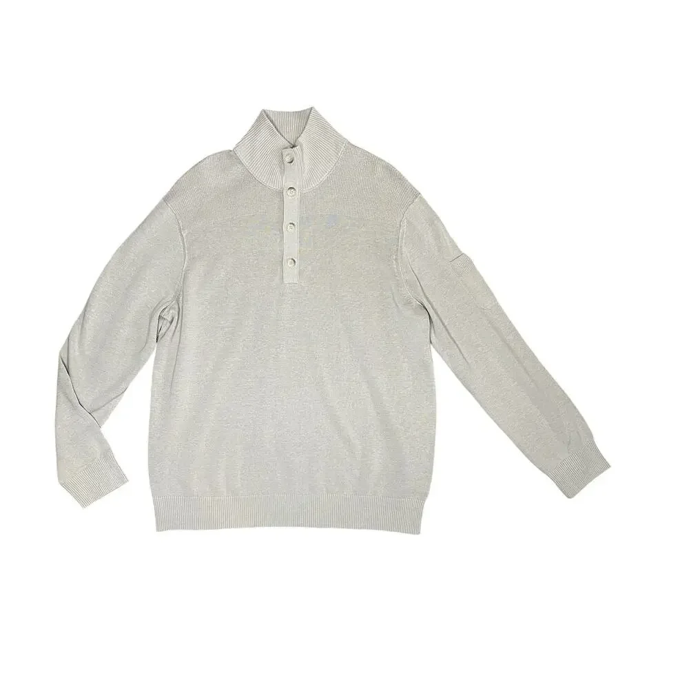 Banana Republic Sweater Mens XL Mock Neck Linen Cotton Business Casual Pullover